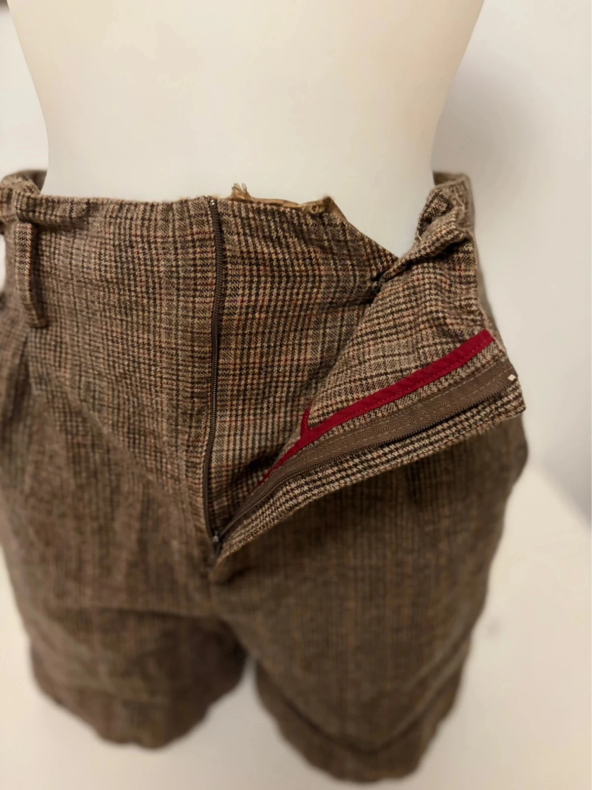 🌸 Short Zara Woman 100 % laine à carreaux bruin – Maat M – Chique hoge taille – photo 7